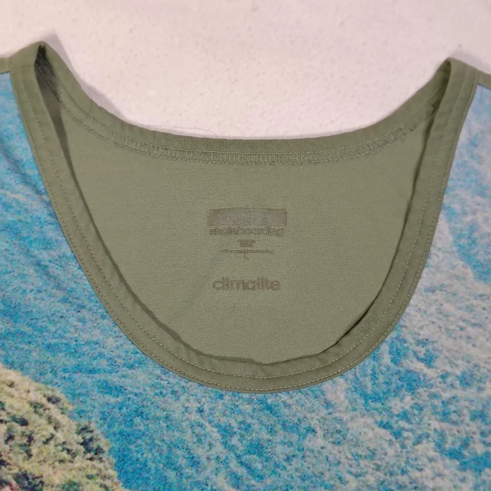 Adidas Skateboarding Tank Top Mens Large Green Climalite Graphic Mountain Road - Picture 4 of 9